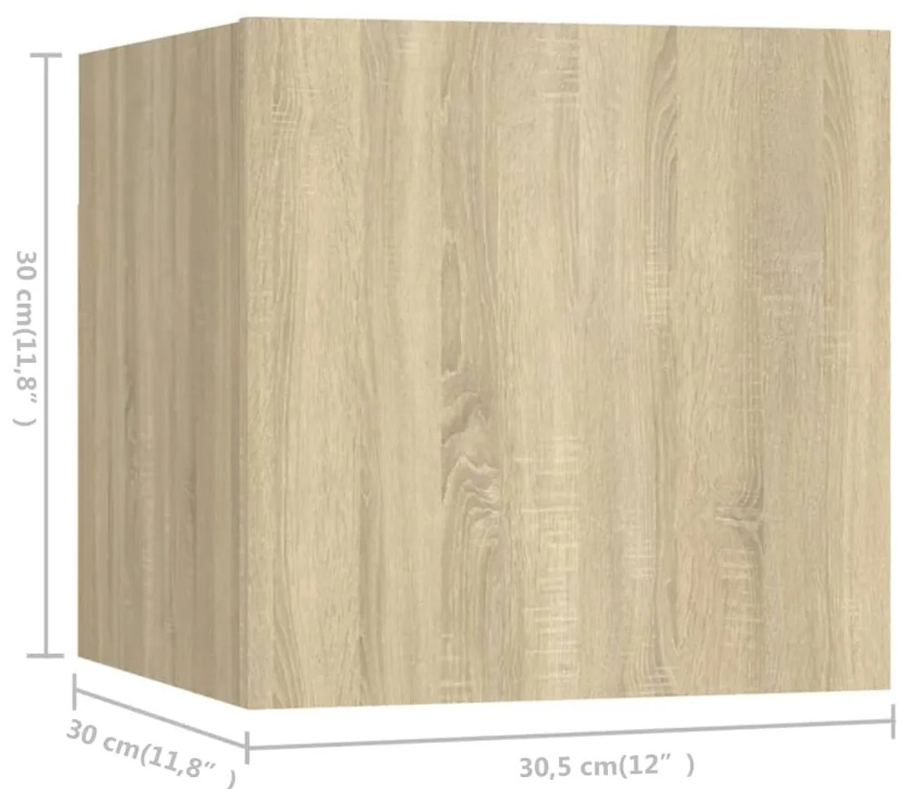 8pcs conjunto de móveis de TV derivados madeira carvalho sonoma