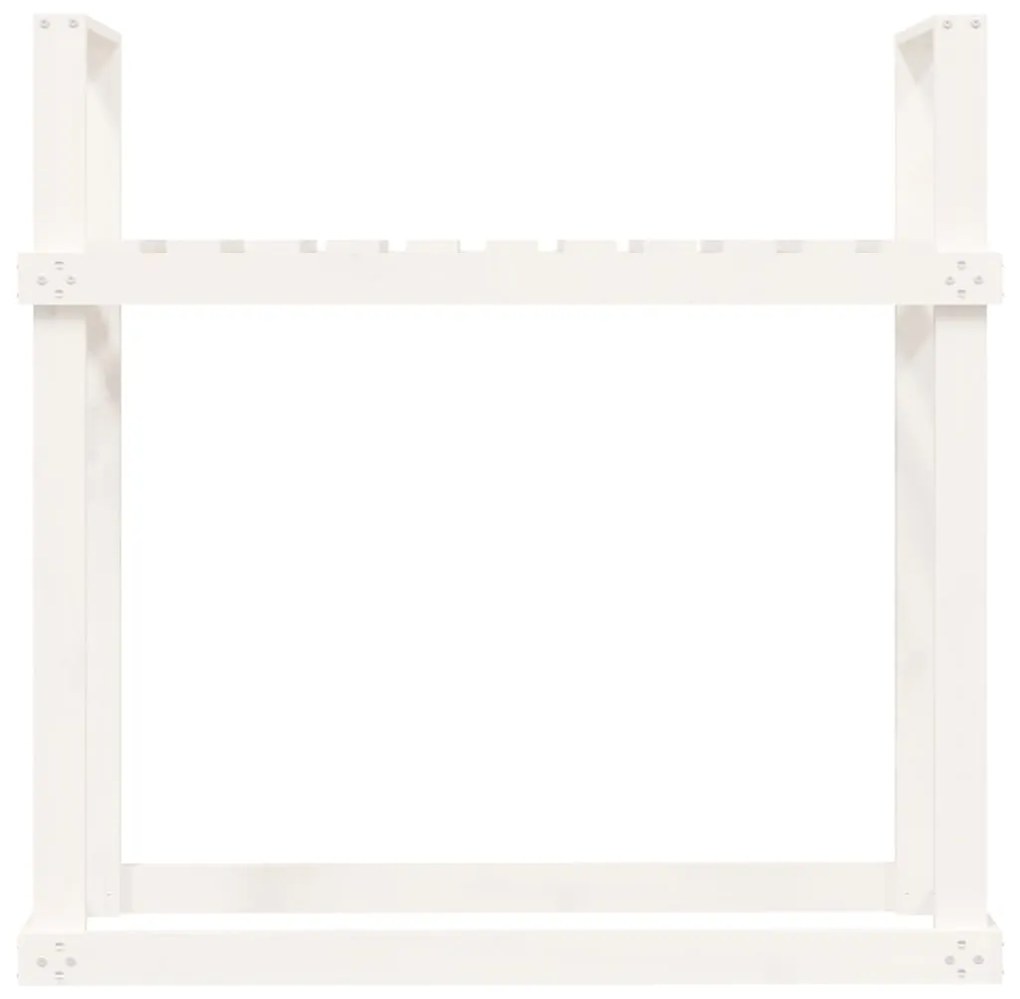 Suporte para lenha 110x35x108,5 cm pinho maciço branco