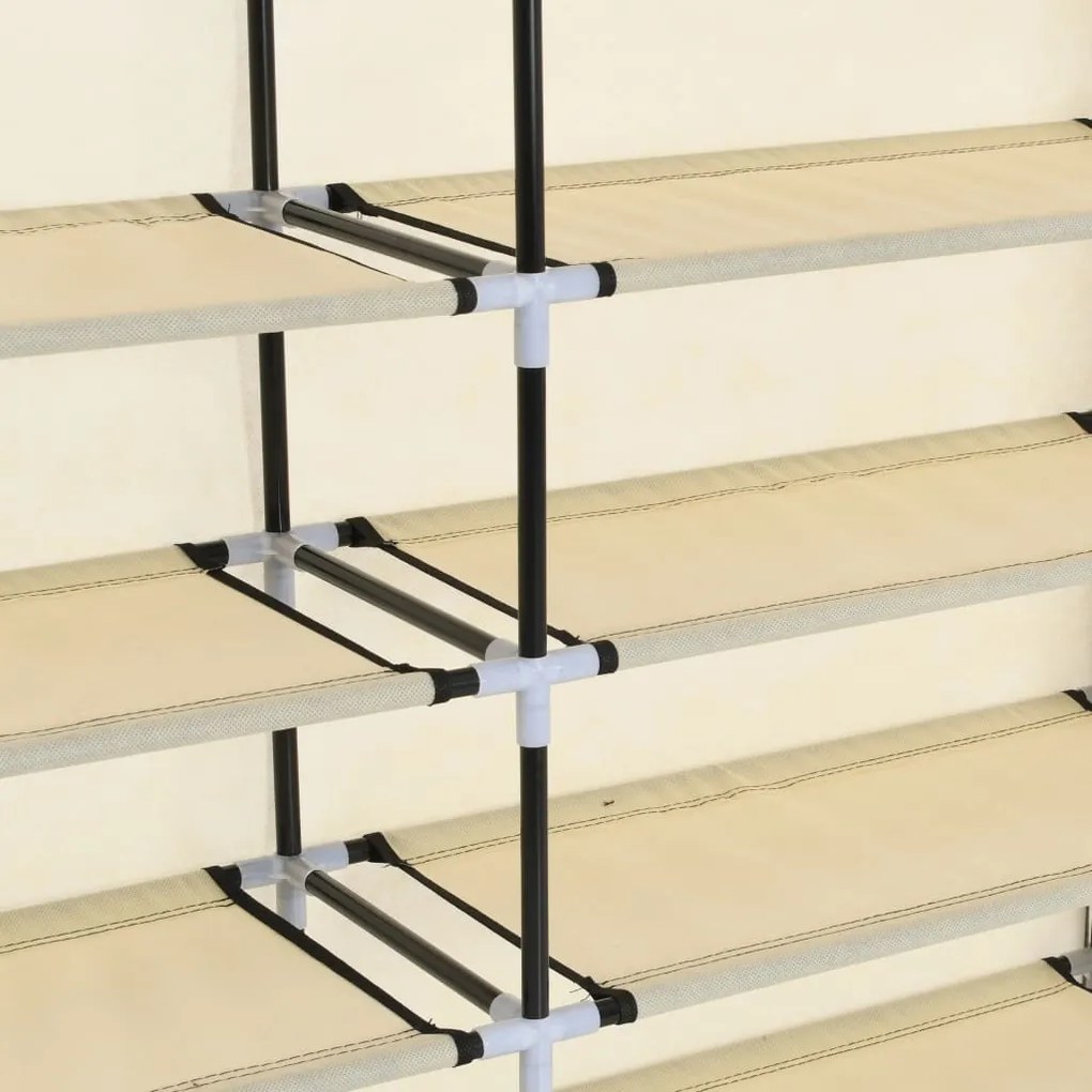 Sapateira com cobertura 115x28x110 cm tecido cor creme