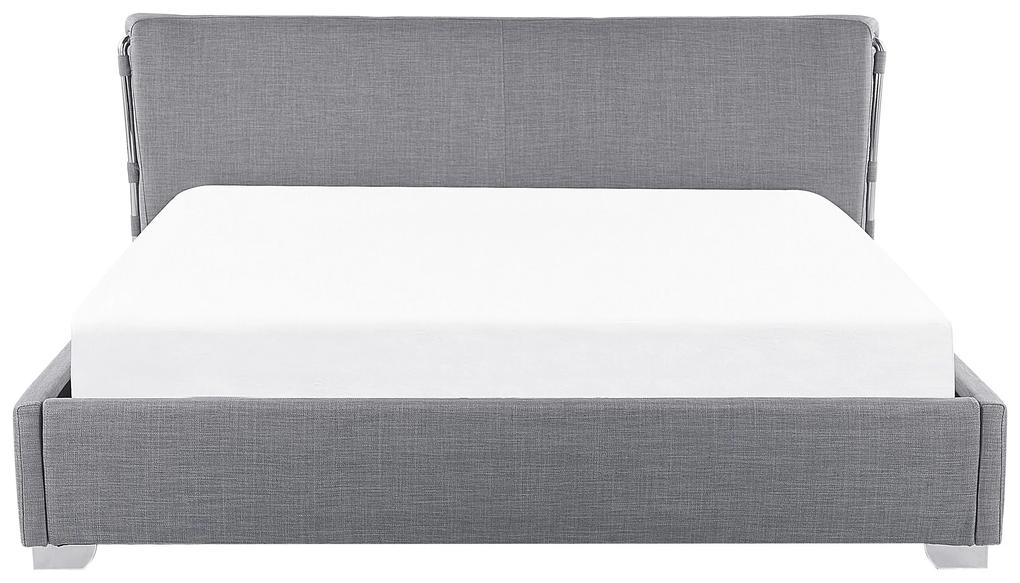 Cama de casal de água em tecido cinzento 180 x 200 cm PARIS Beliani