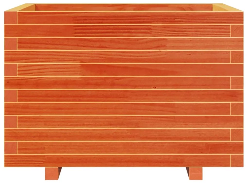 Vaso/floreira de jardim 70x70x49,5 cm pinho maciço castanho mel