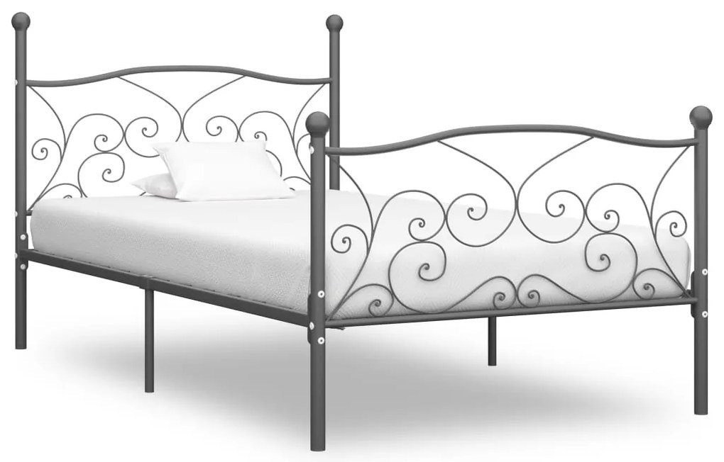 vidaXL Estrutura de cama 90x200 cm metal cinzento