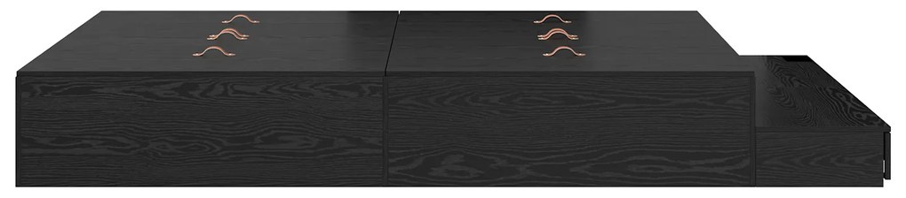 Estrutura de Cama com Arrumação Carvalho Preto 140x190 cm