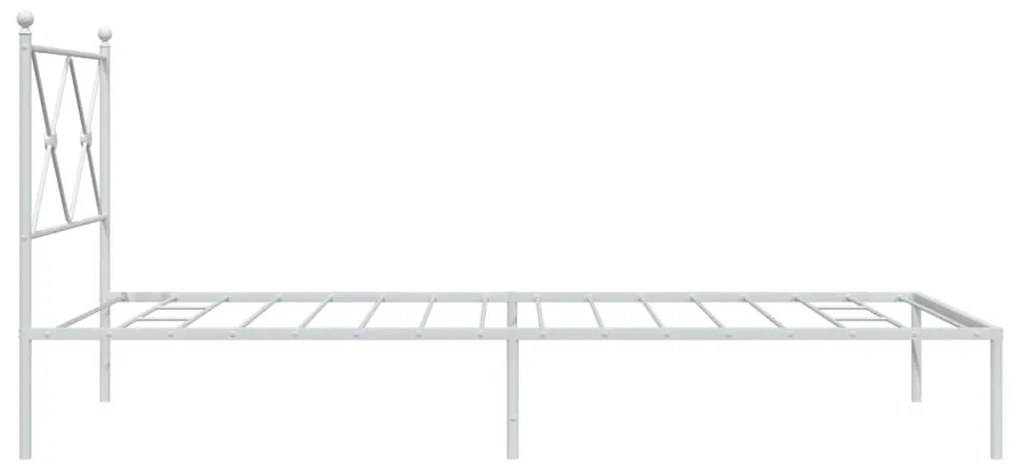 Estrutura de cama com cabeceira 100x190 cm metal branco