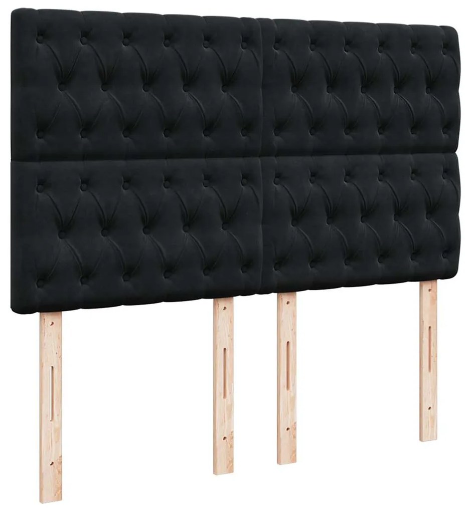 Cama com molas/colchão 160x200 cm veludo preto