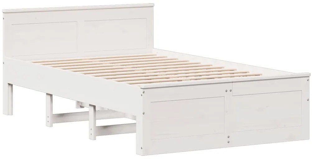 Cama com estante sem colchão 135x190 cm pinho maciço branco
