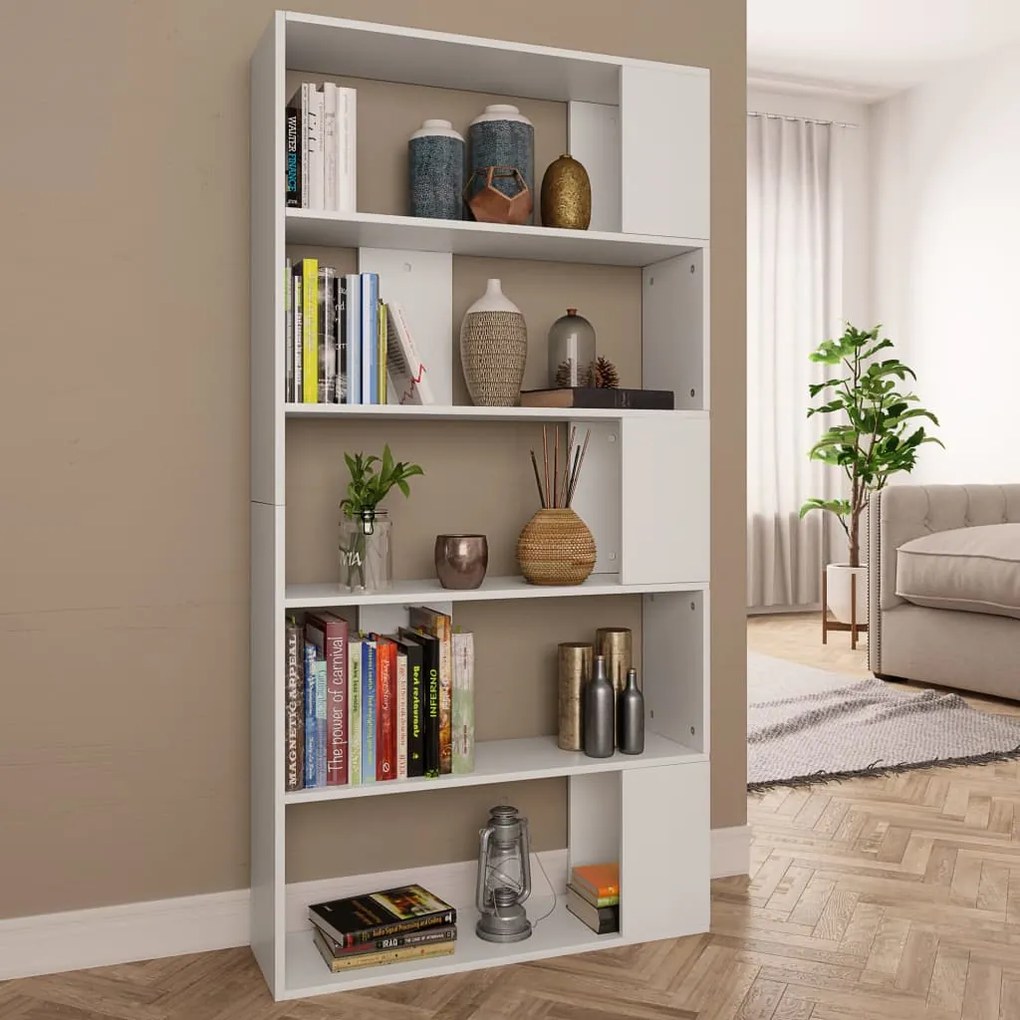 vidaXL Estante/divisória 80x24x159 cm derivados de madeira branco