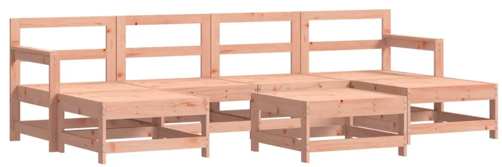 7 pcs conj. lounge jardim com almofadões madeira douglas maciça