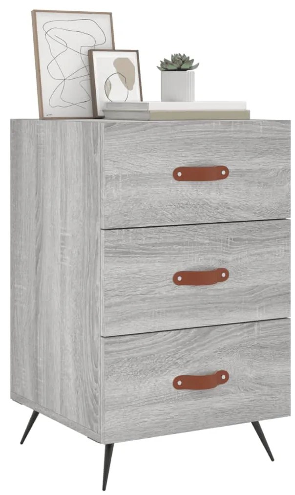 Mesa de cabeceira 40x40x66 cm derivados madeira cinzento sonoma