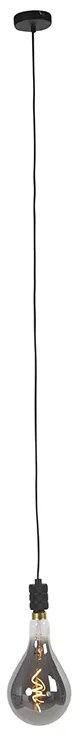 LED Candeeiro suspenso com vidro fumê de filamento em espiral A165 - Cavalux Moderno