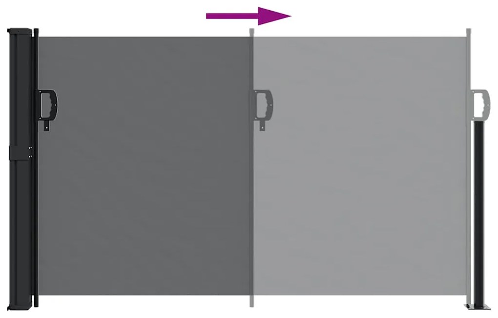 Toldo lateral retrátil 120x600 cm preto