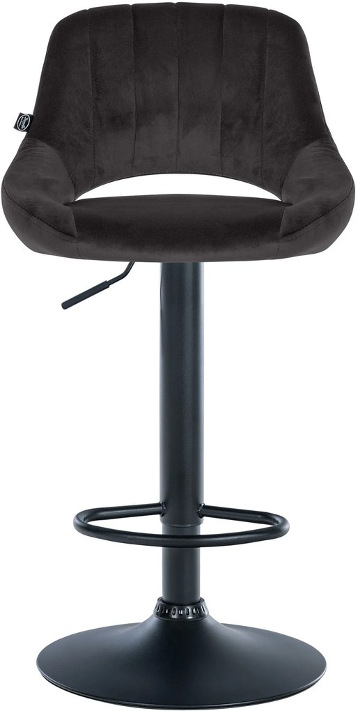 Banco alto Milet em veludo com estrutura preta 85-106 x 47 x 48 cm Preto