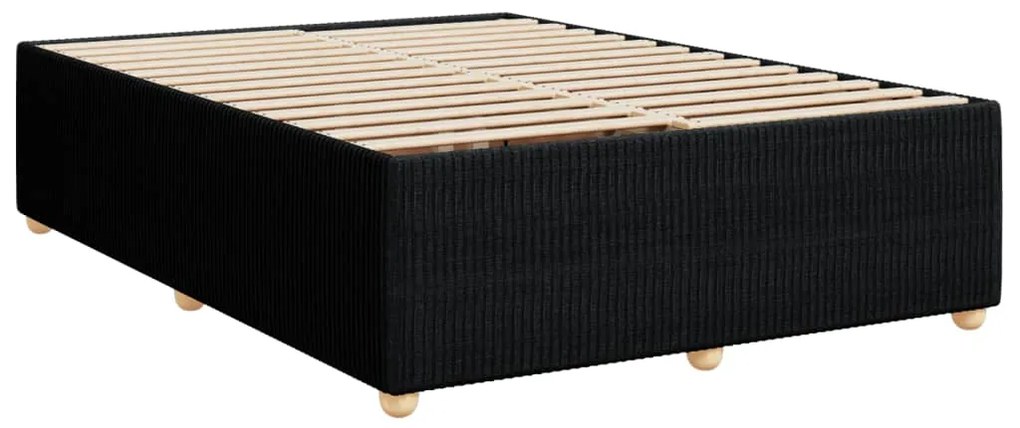 Cama com molas/colchão 140x190 cm tecido preto