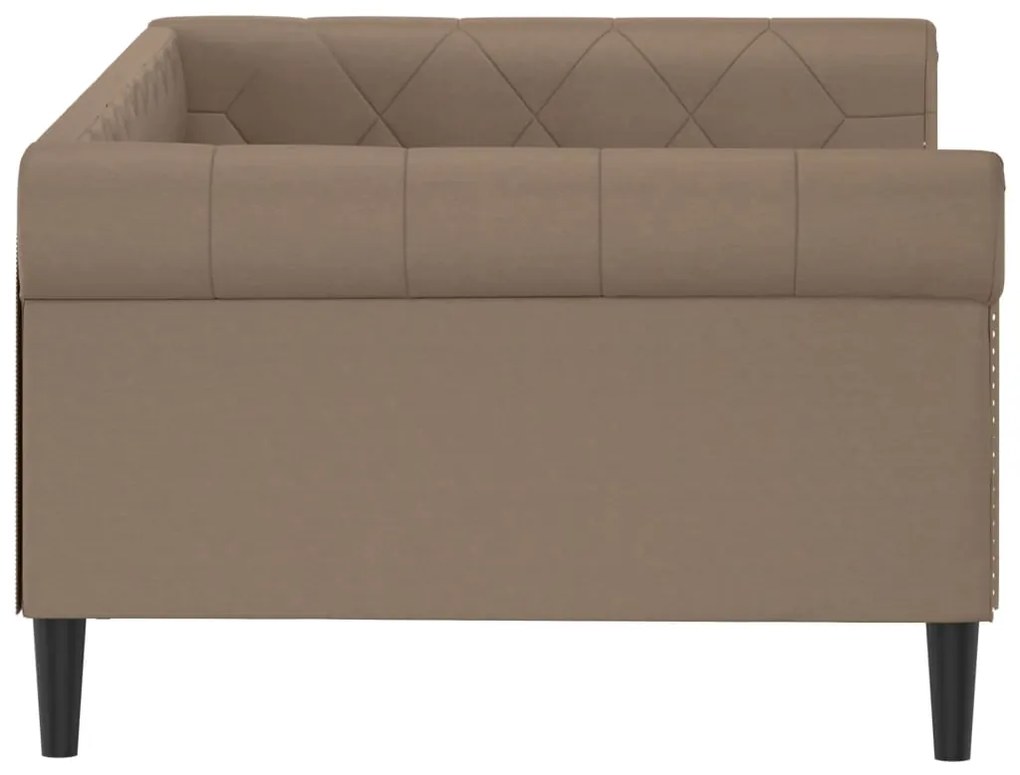 Sofá-cama 100x200 cm couro artificial cappuccino