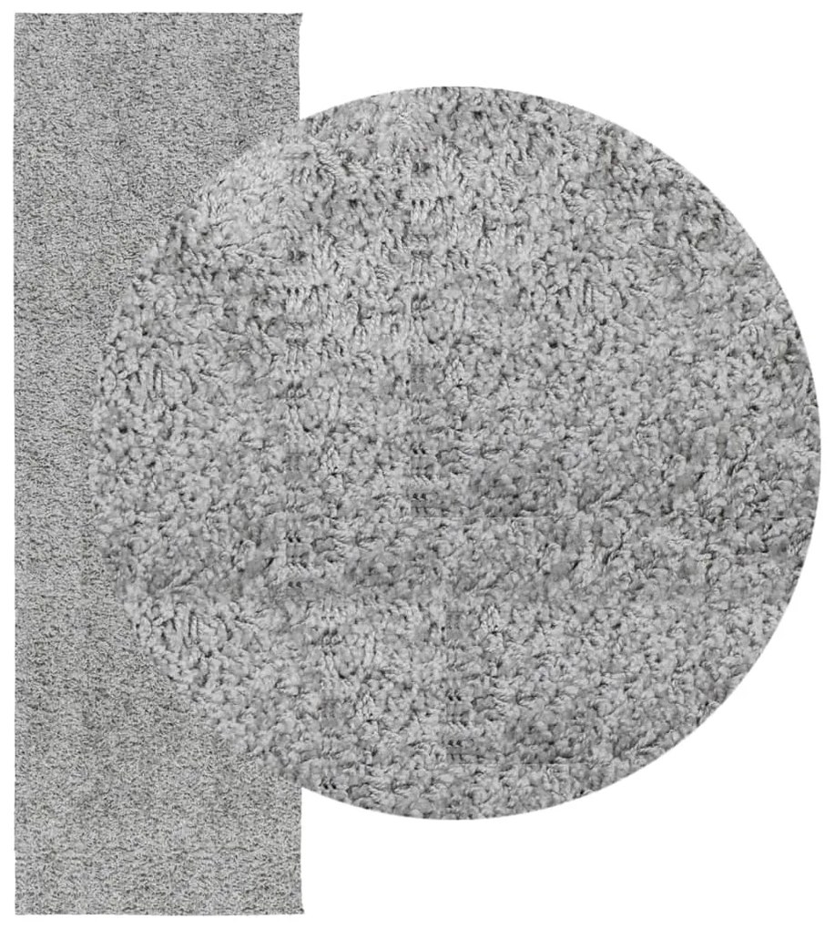 Tapete shaggy de pelo alto PAMPLONA 80x250 cm cinzento