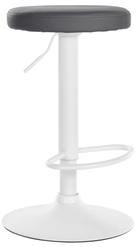 Banco de bar Ponte em couro sintético e com estrutura branca 38,5 x 60-81 x 38,5 cm Cinzento