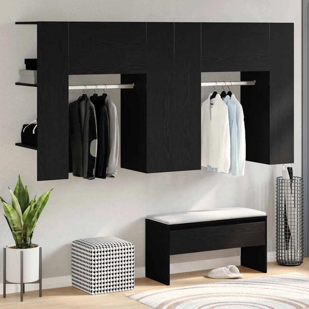vidaXL Armário de corredor 2 pcs Carvalho preto 97,5 x 37 x 99 cm