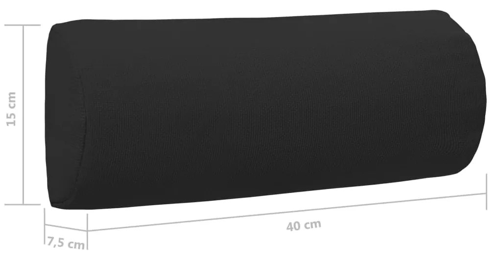 Encosto cabeça cadeira de pátio 40x7,5x15 cm textilene preto