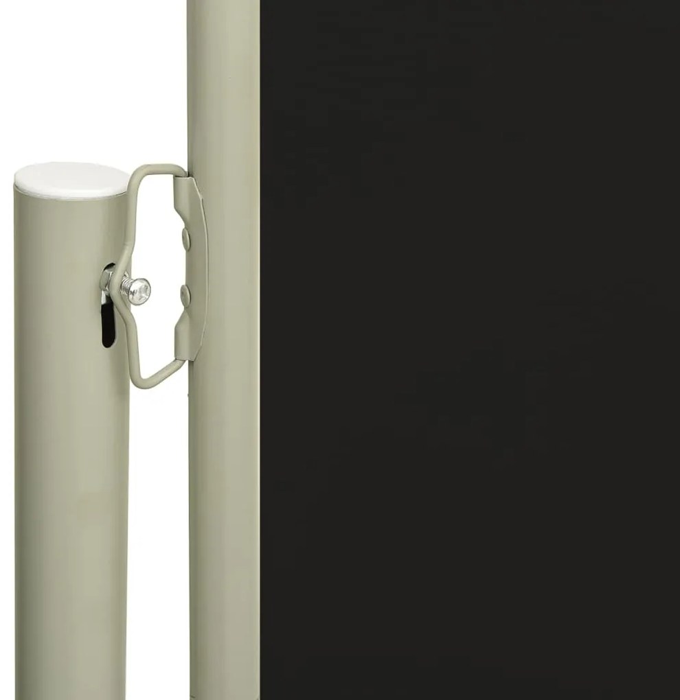 Toldo lateral retrátil para pátio 140x300 cm preto