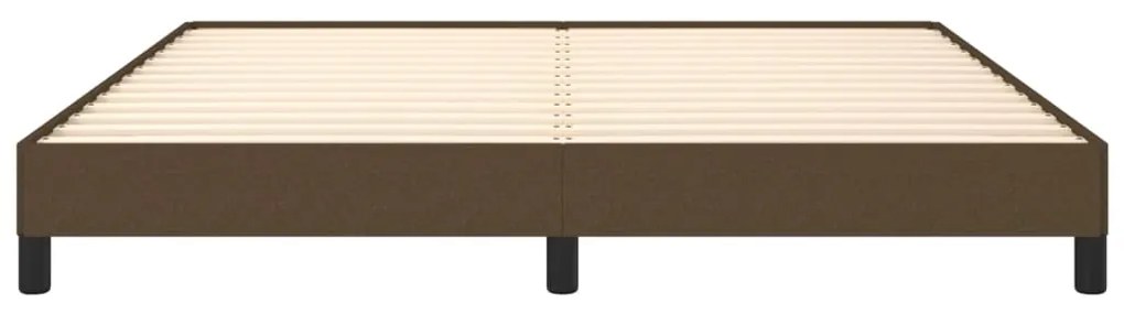 Estrutura de cama sem colchão 160x200 cm tecido castanho-escuro