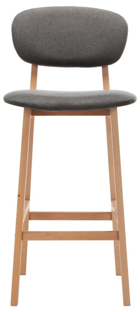 Bancos de bar 2 pcs tecido cinzento-claro