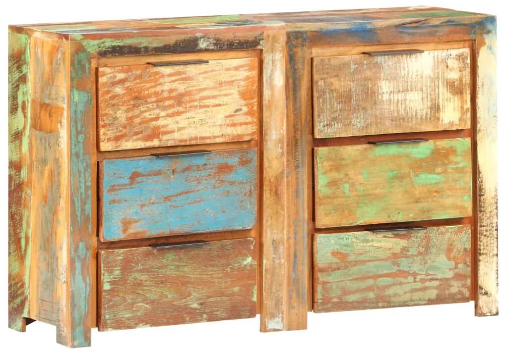 Armário de gavetas 118x33x75 cm madeira recuperada maciça