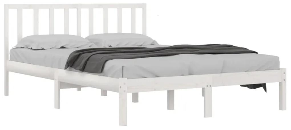 Estrutura de cama Super King 180x200 cm pinho maciço branco