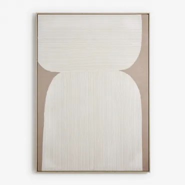 Quadro Decorativo 100x140 Cm Pintado À Mão Sobre Tela Arvilo Cores Naturais - Sklum