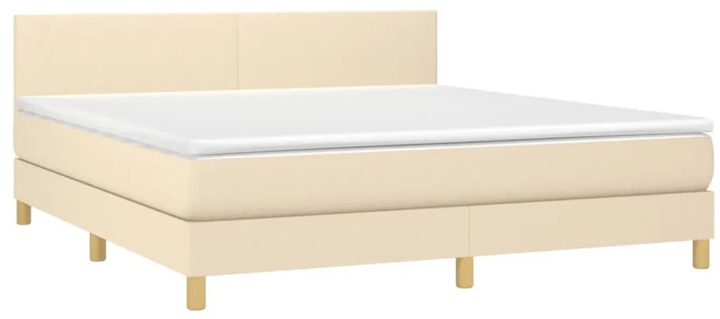 Cama com molas/colchão 180x200 cm tecido cor creme