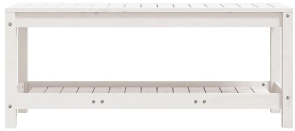 Banco de jardim 108x35x45 cm madeira de pinho maciça branco