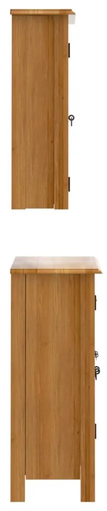 3 pcs conjunto móveis p/ casa de banho madeira de pinho maciça