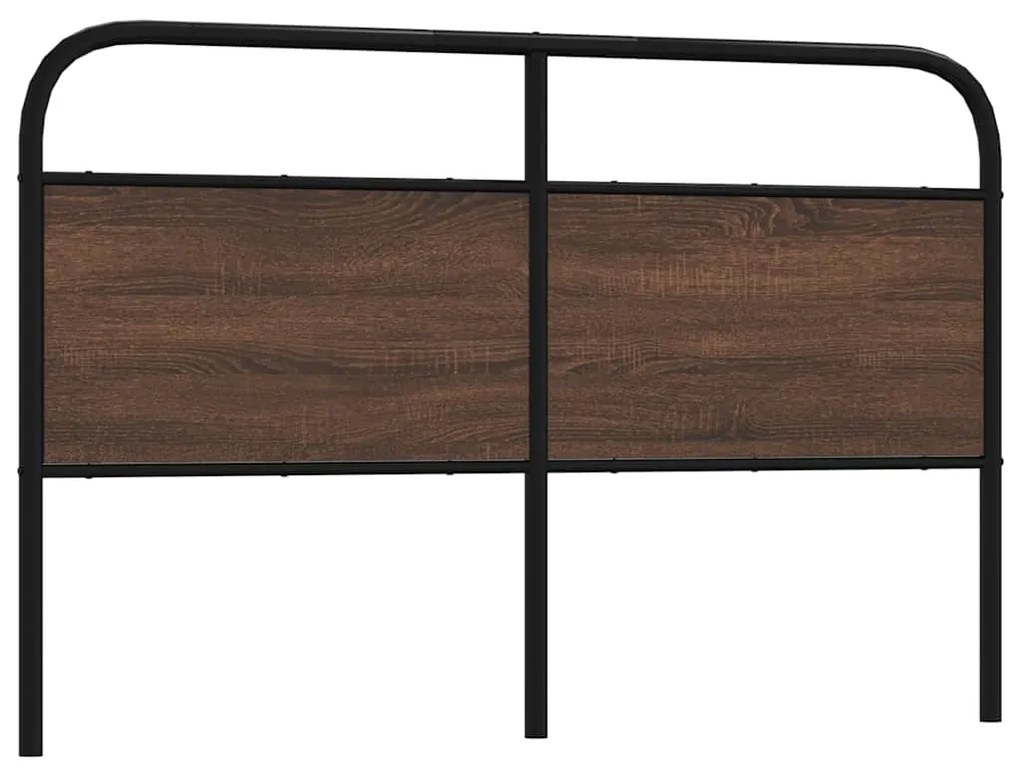vidaXL Cabeceira de cama 160cm derivados madeira/aço carvalho castanho