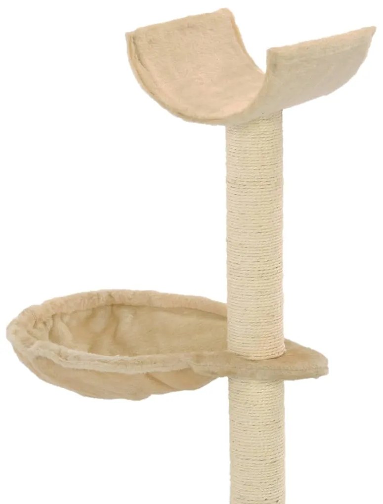 Árvore para gatos c/ postes arranhadores sisal 105 cm bege