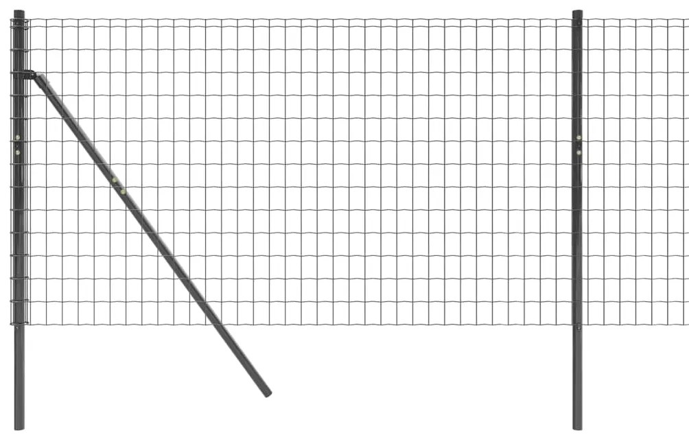 Cerca de malha de arame 0,8x10 m aço galvanizado antracite
