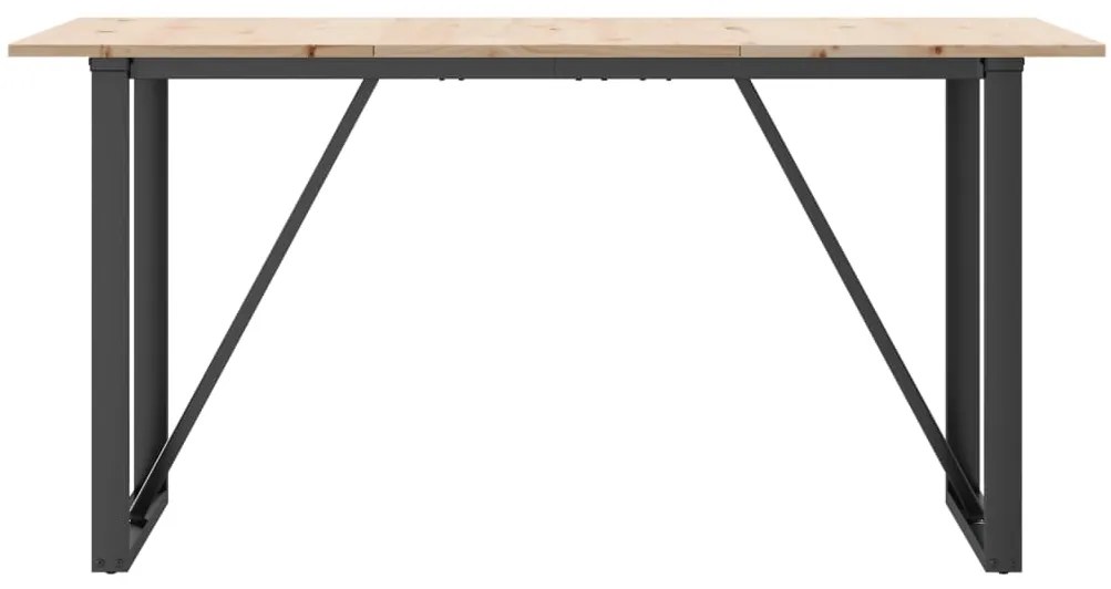 Mesa de jantar estrutura em O 160x80x75cm pinho e aço