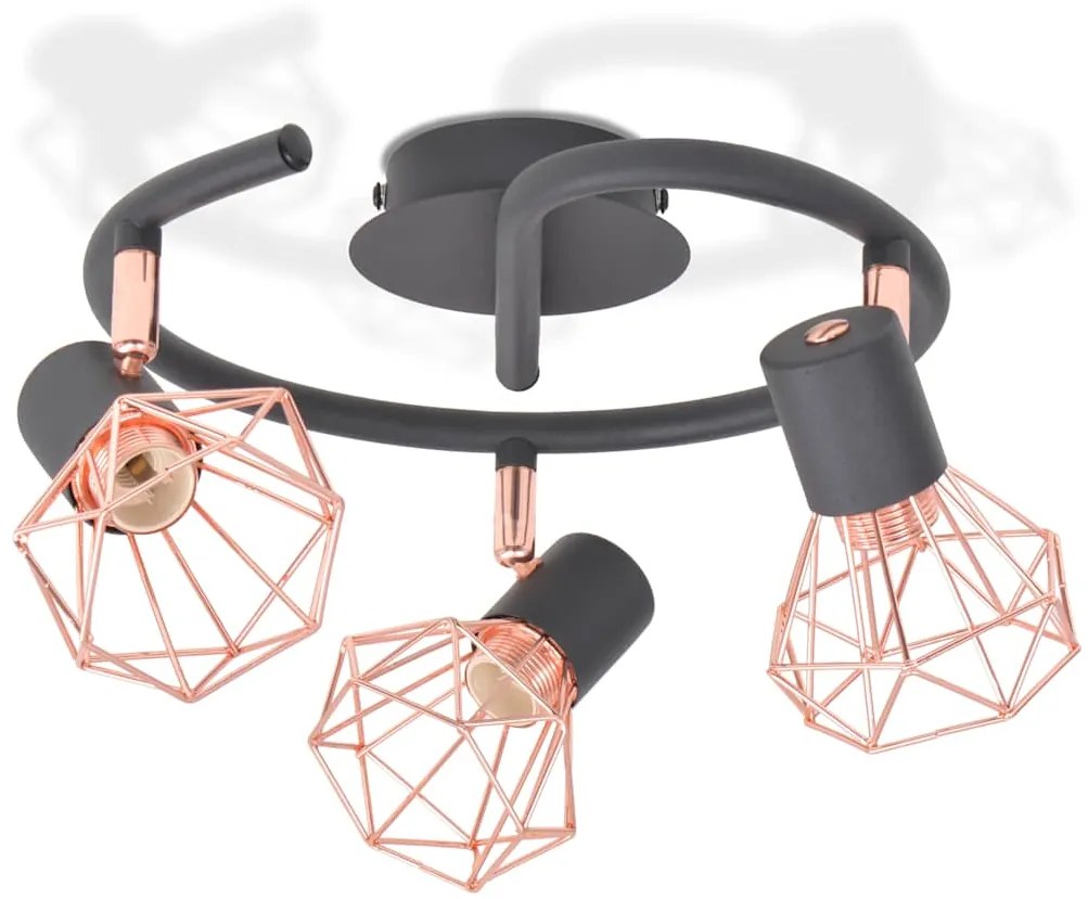 Candeeiro de teto com 3 lâmpadas filamentos LED 12 W