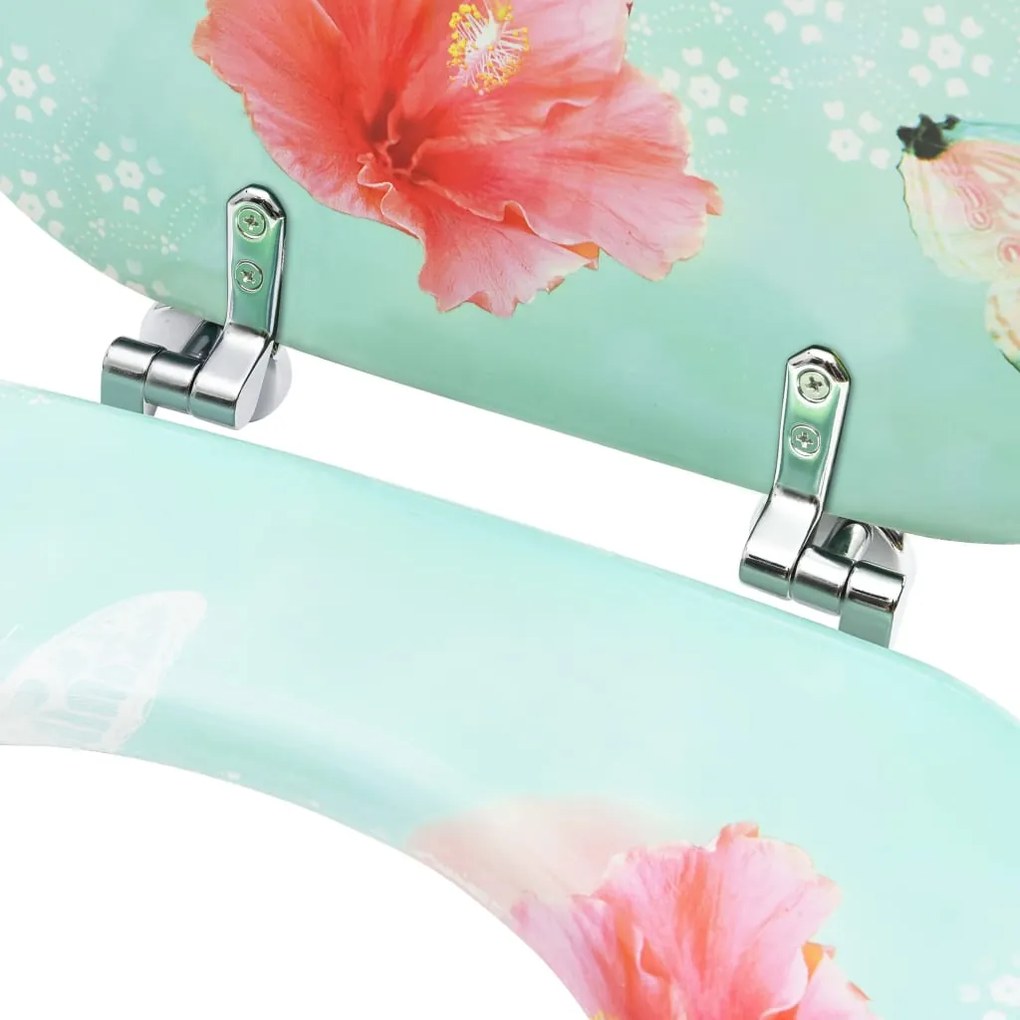 Assentos sanita com tampas 2 pcs MDF design flamingo