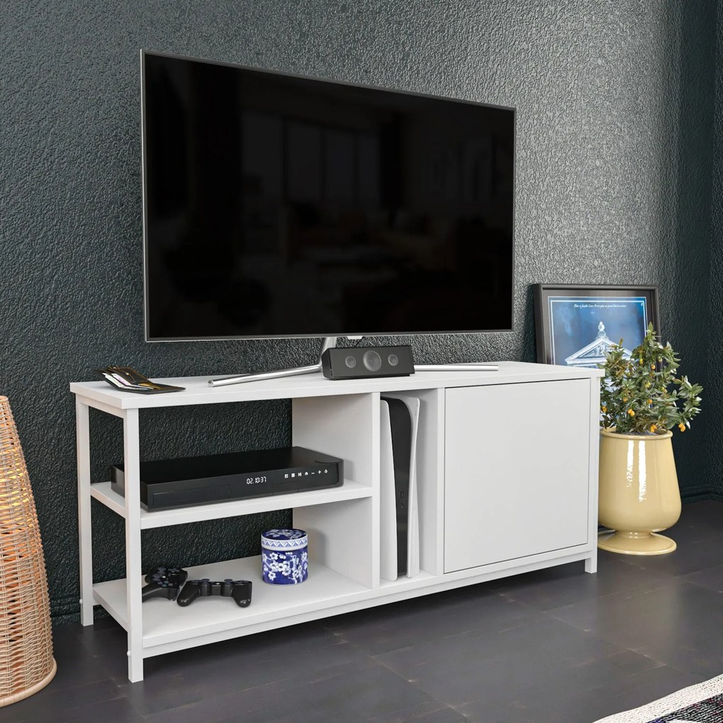 TV Stand Neola – Branco – 120 cm x 35,3 cm x 50,8 cm
