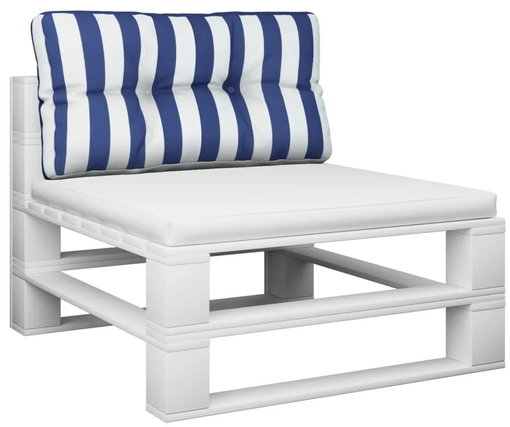Almofadão para sofá de paletes 70x40x12 cm tecido azul/branco