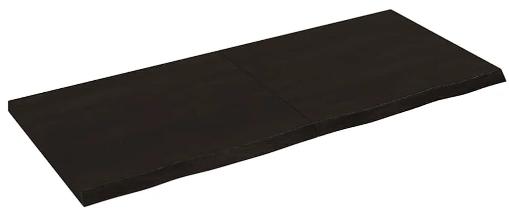 vidaXL Tampo de mesa 140x60x(2-4) cm carvalho tratado castanho-escuro
