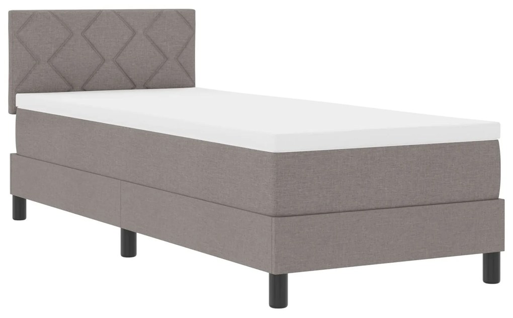 Cama Box com Colchão & LED Taupe 80x200 cm Tecido