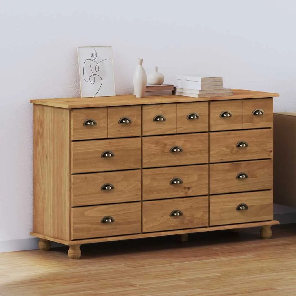 vidaXL Cômoda Castanho 79 x 40 x 133.5 cm Madeira de pinho maciça