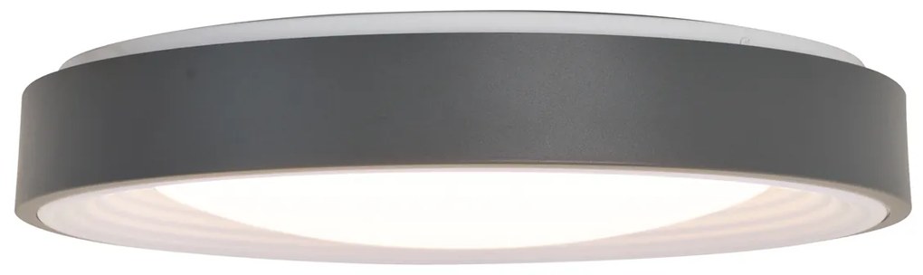 Plafon moderno cinzento com branco 38cm incl. LED regulável - Kanton Moderno