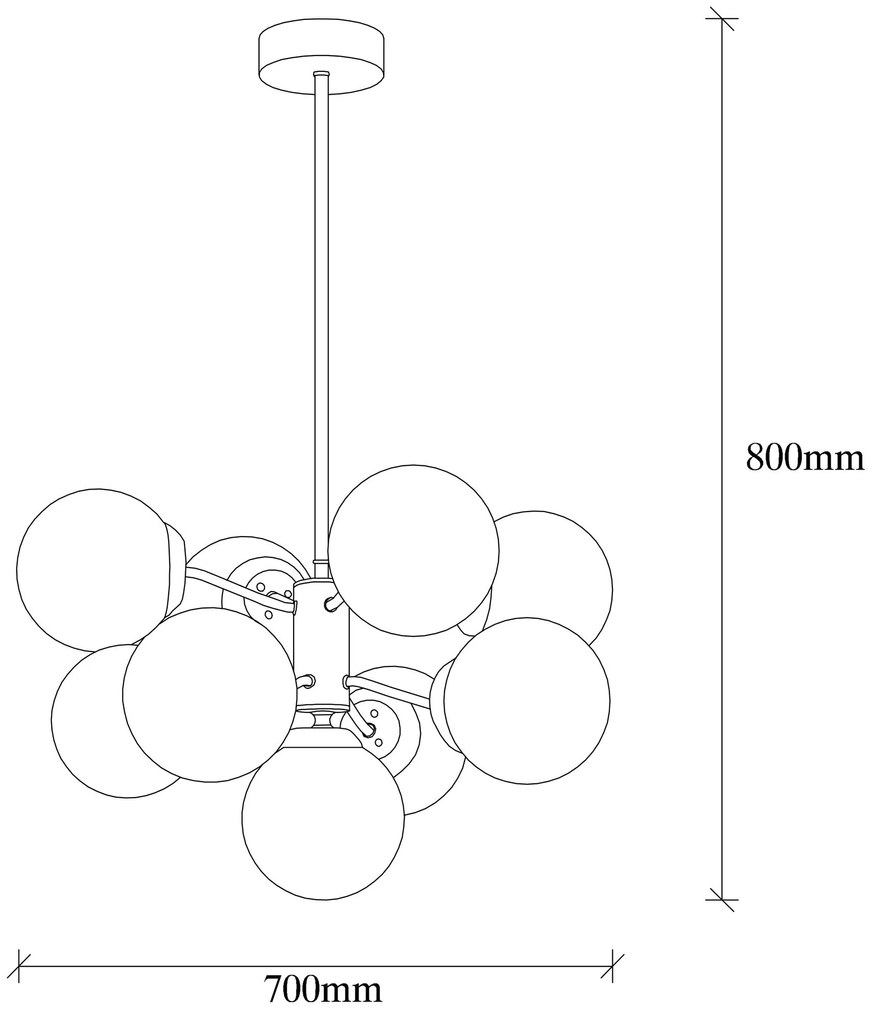 Candeeiro de Teto Mudoni – Preto – Diâmetro 70 cm x Altura 80 cm