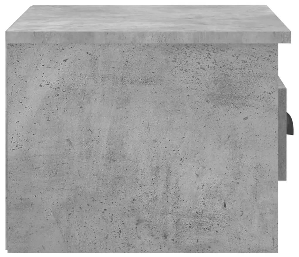 Mesa de cabeceira de parede 41,5x36x28 cm cinzento cimento