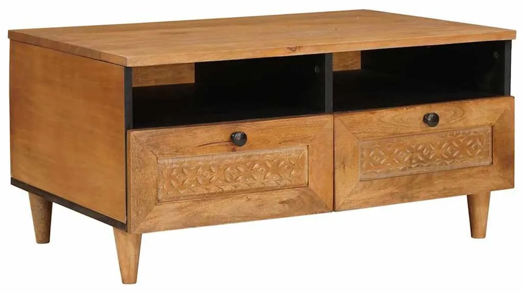 vidaXL Mesa de centro com gaveta Marrom Claro 80 x 54 x 40 cm