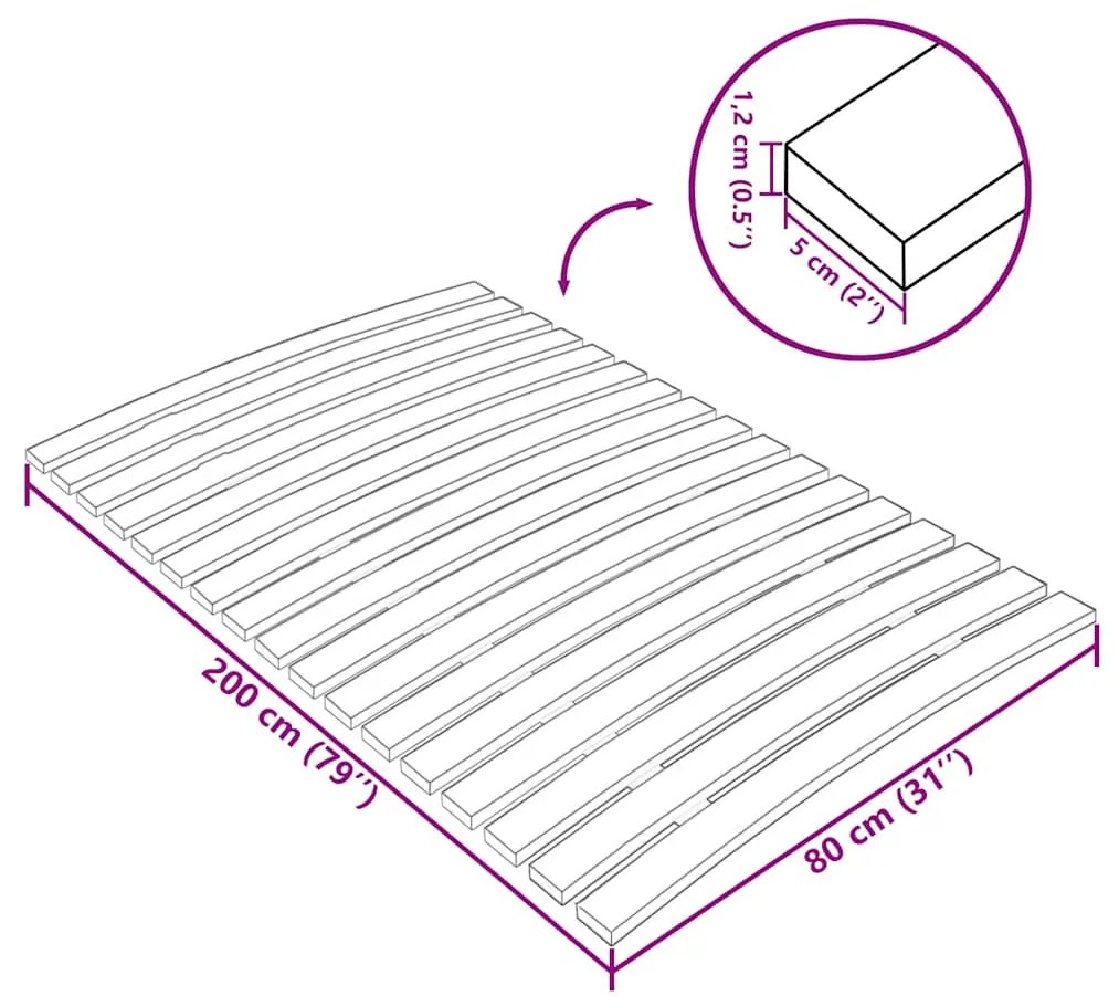 Estrado de ripas com 17 ripas 80x200 cm