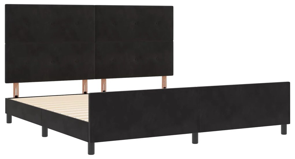 Cama vidaXL Preta 200x200 cm Veludo