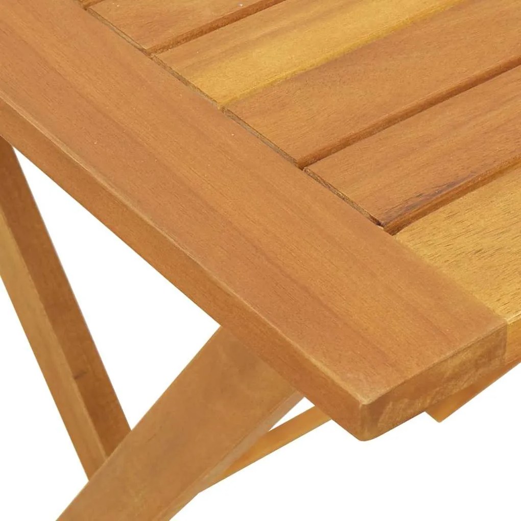Mesa de Jardim Dobrável Quadrada 60 x 60 x 72 cm em Madeira Sólida de