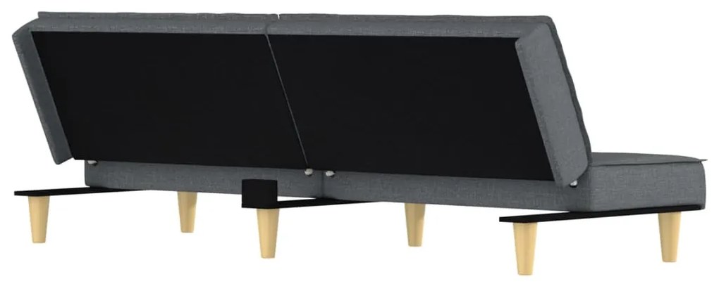 Sofá-cama tecido cinzento-escuro